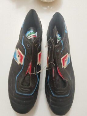 Lotto Men's Football Boots - Black/Red/Blue - US Size 10.5
